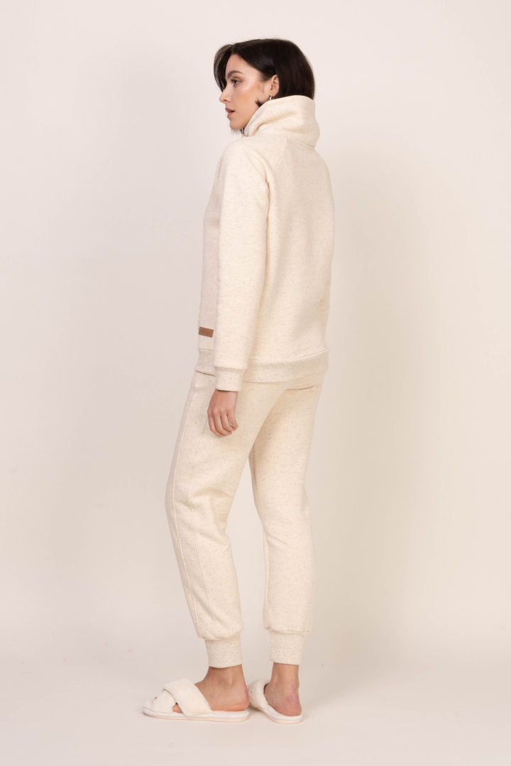 Ciepła bluza z wywijanym kołnierzem – jasny melanż_5