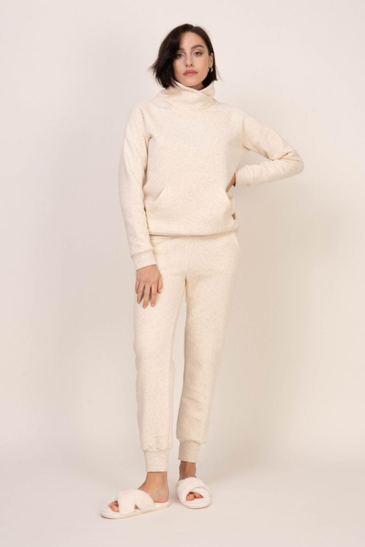 Ciepłe spodnie z bawełny organicznej – jasny melanż_10