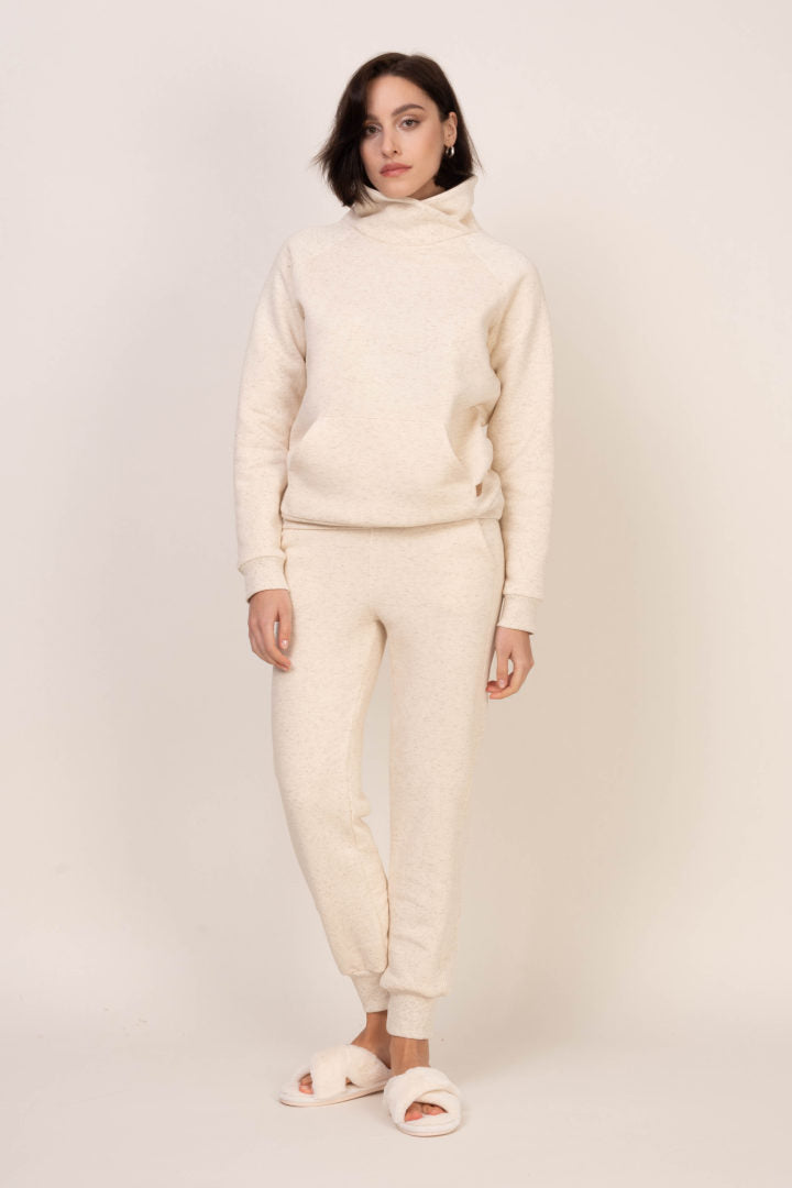 Ciepła bluza z wywijanym kołnierzem – jasny melanż_9