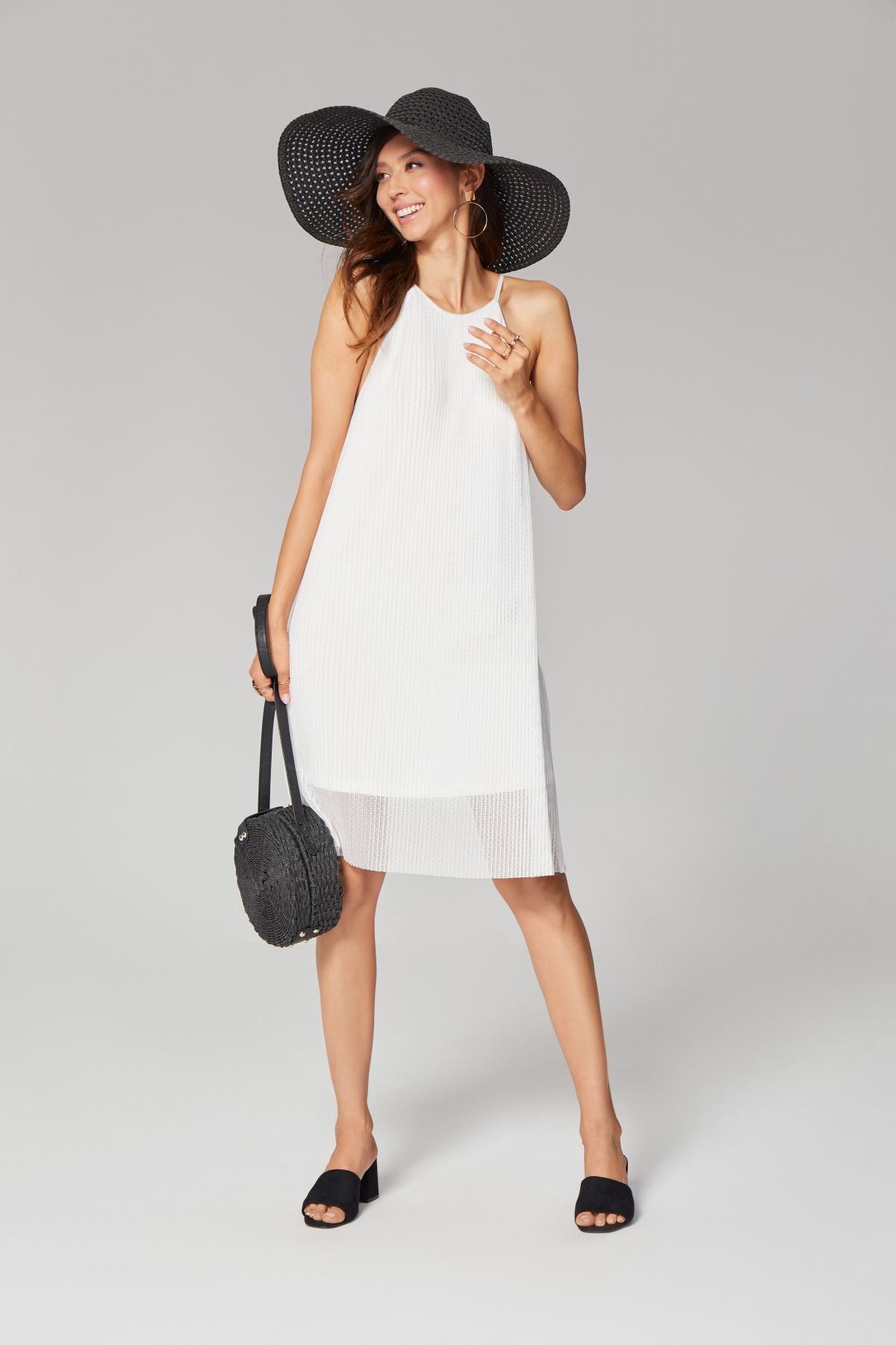 Sukienka z plisowanego tiulu – kremowa_2