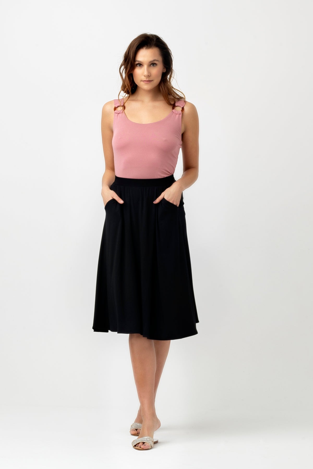 Top na grubych ramiączkach z kółkami - antyczna róża_2