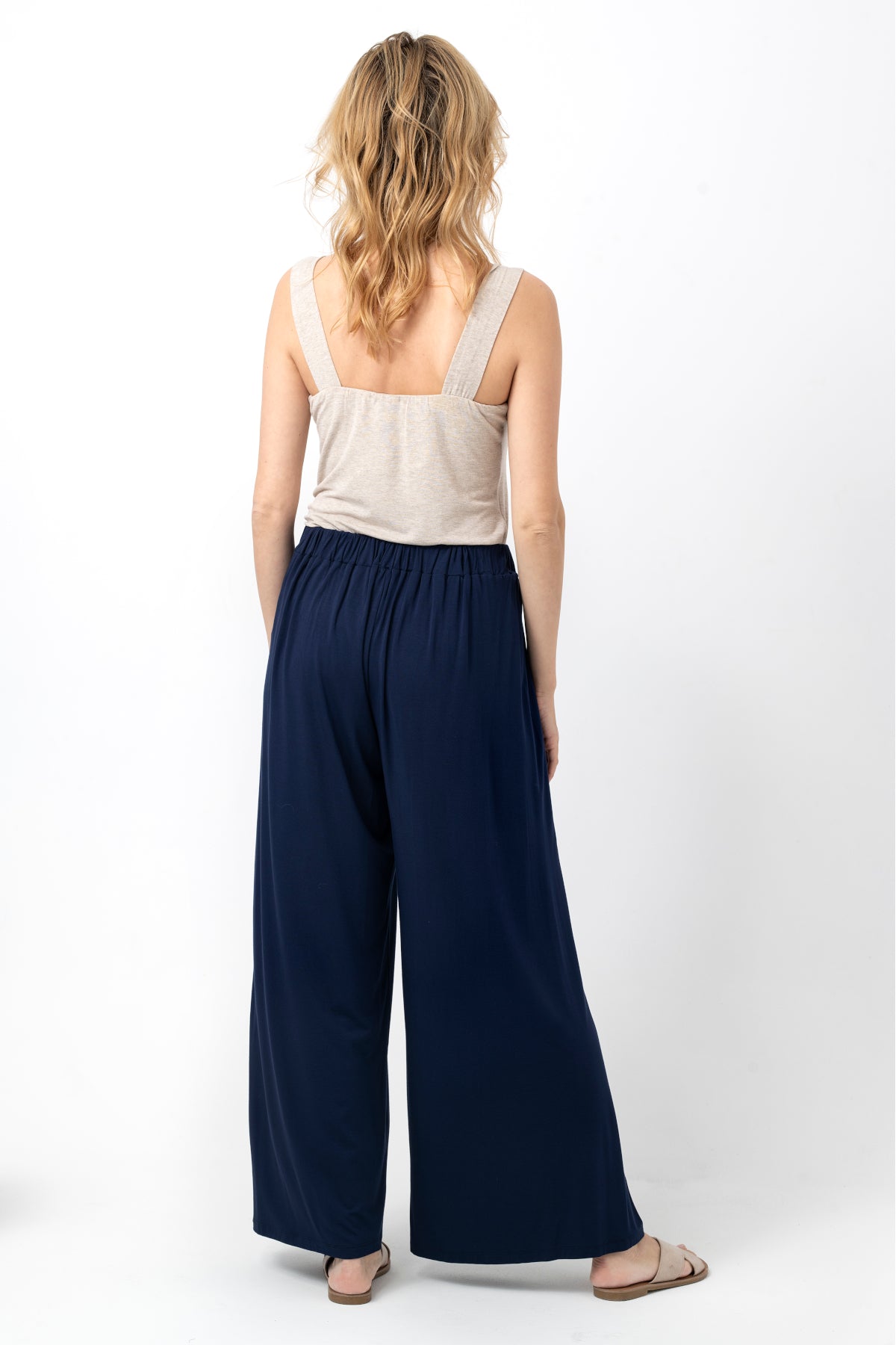 Top na grubych ramiączkach z kółkami - beżowy melanż_5