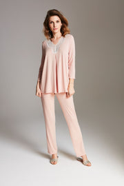 Stars 3/4 sleeve pajama – dusty pink