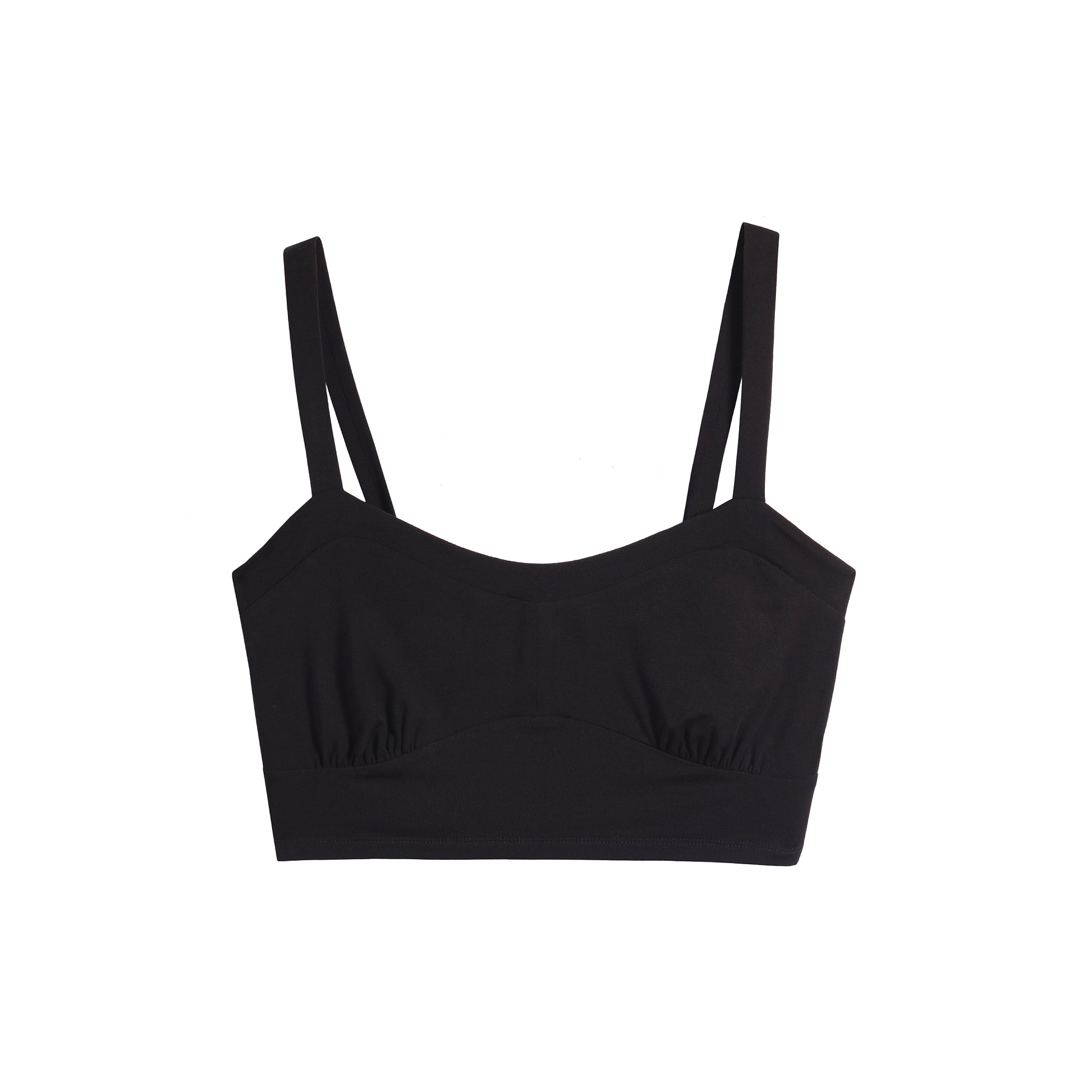 Wiskozowy top na ramiączkach - czarny_4