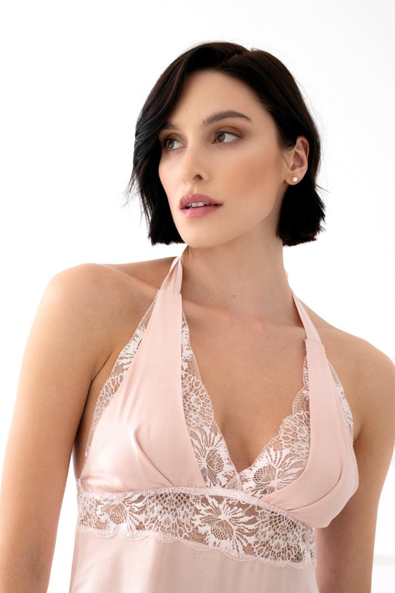 Bliss Women's Viscose Satin Nightie - Dirty Pink