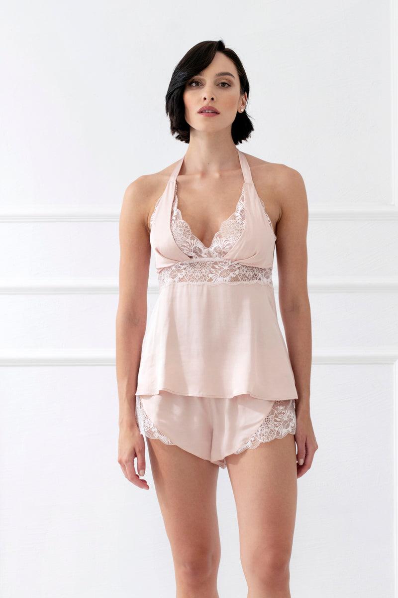 Bliss Women's Short Viscose Satin Pajama Set – Dirty Pink
