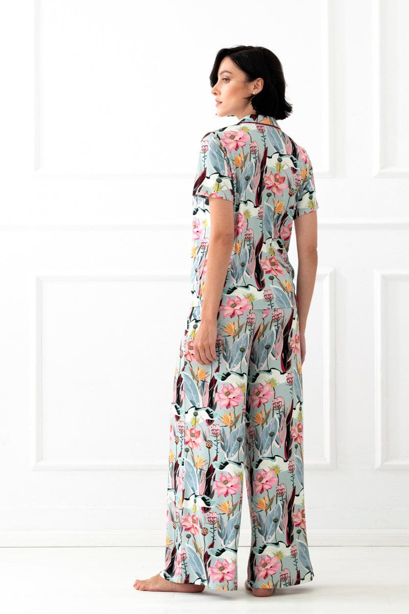 Botanica women's pajamas with buttons - floral print