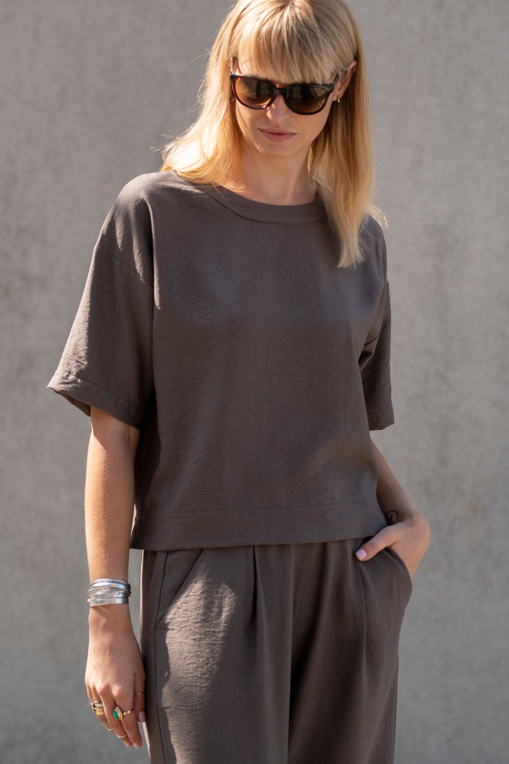 Echo – t-shirt oversize – kakao