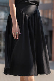 Echo wiskozowa spódnica midi z kieszeniami – czarna_2