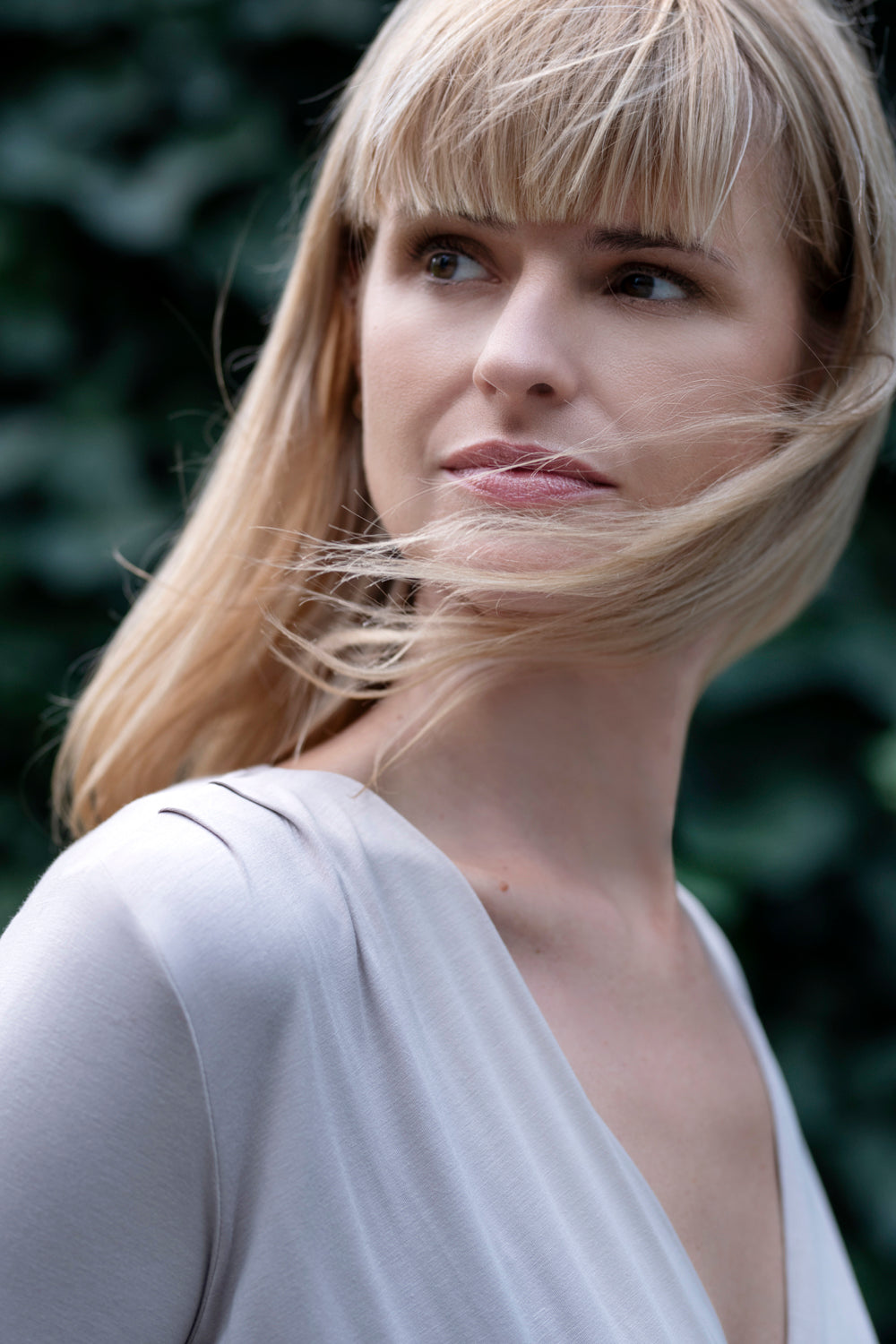 Echo Viscose Wrap Blouse – Almond Milk