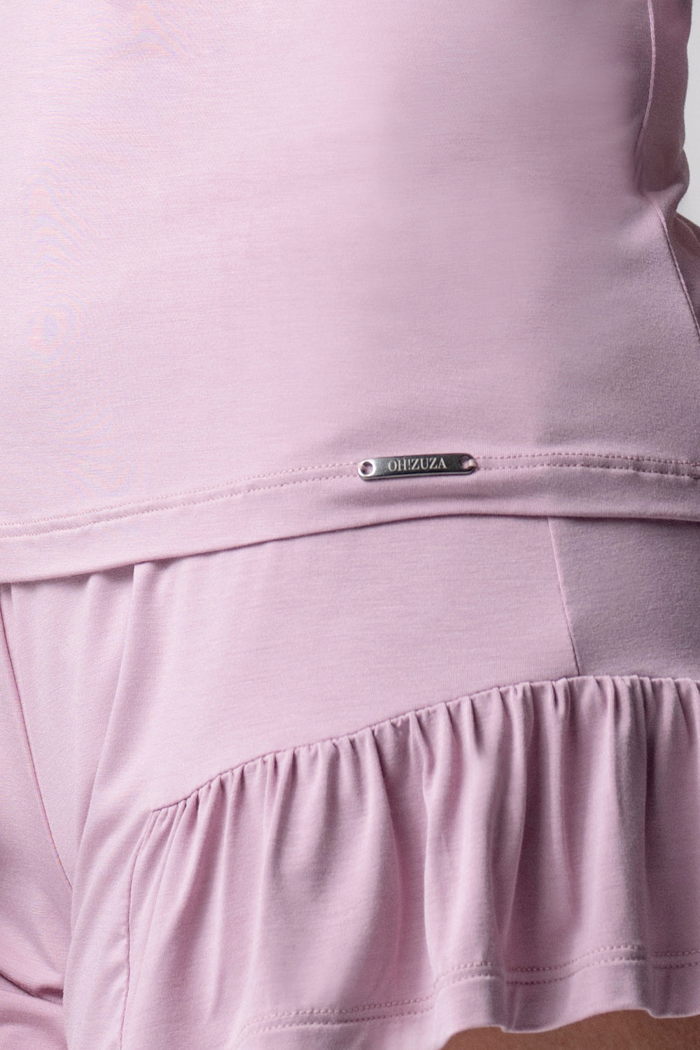 Jackie krótka piżama loungewear z falbankami – lila_4