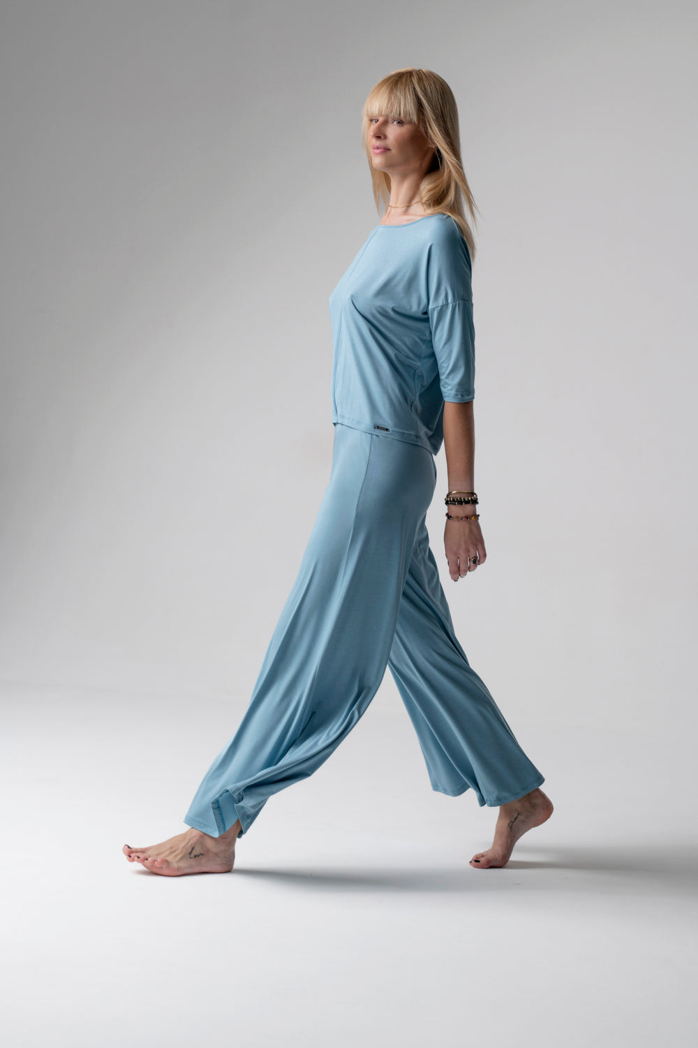 Jackie piżama loungewear z szerokimi spodniami – woda_4