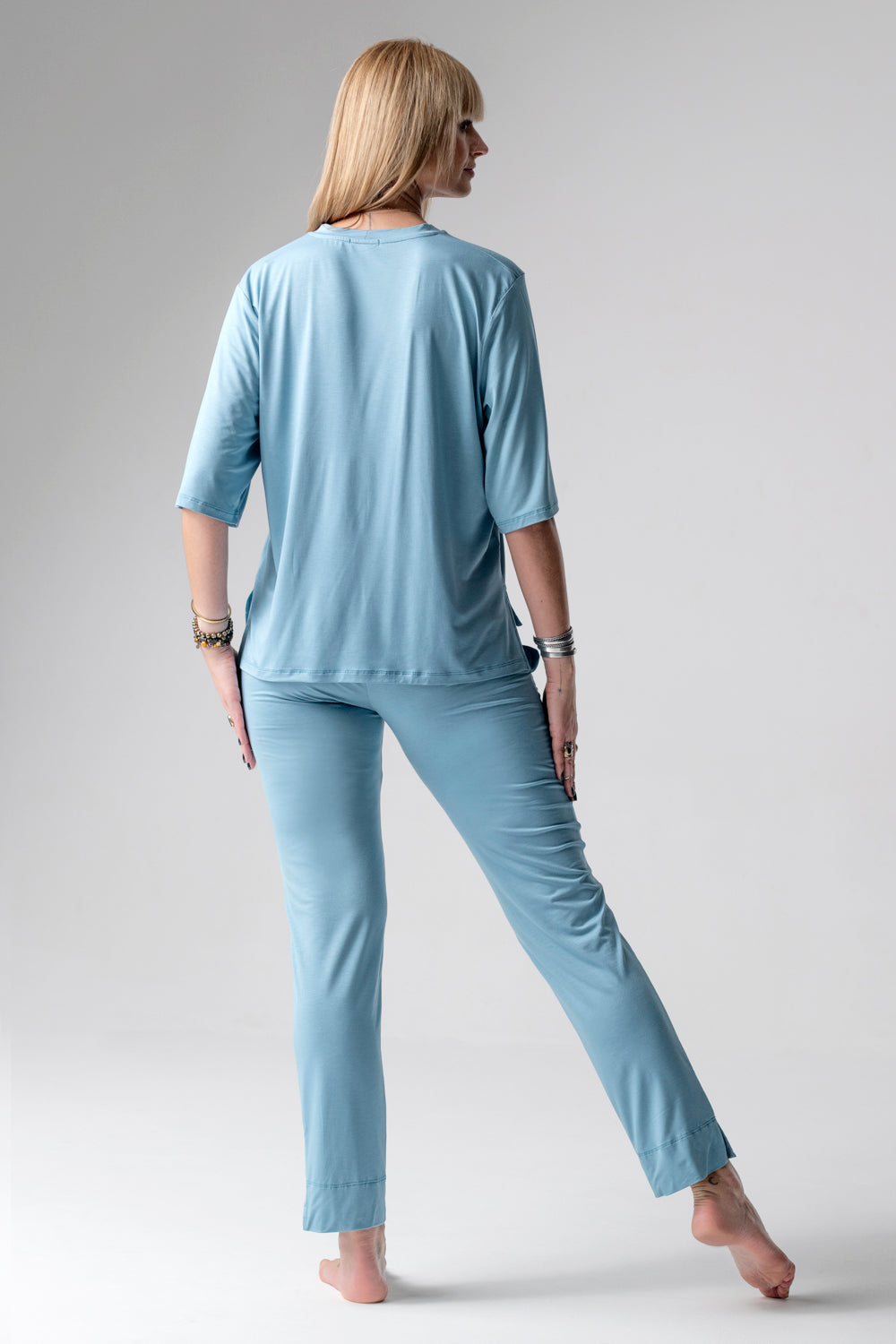 Jackie piżama loungewear z prostymi spodniami – woda_3