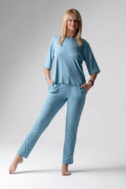 Jackie piżama loungewear z prostymi spodniami – woda