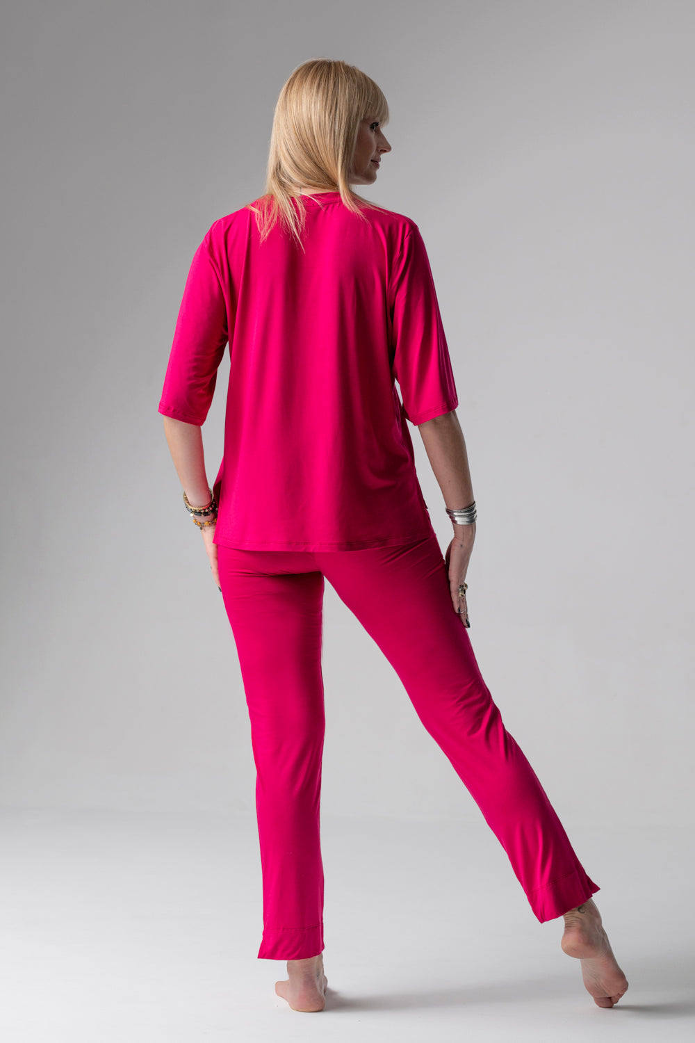 Jackie piżama loungewear z prostymi spodniami – rubinowa_3