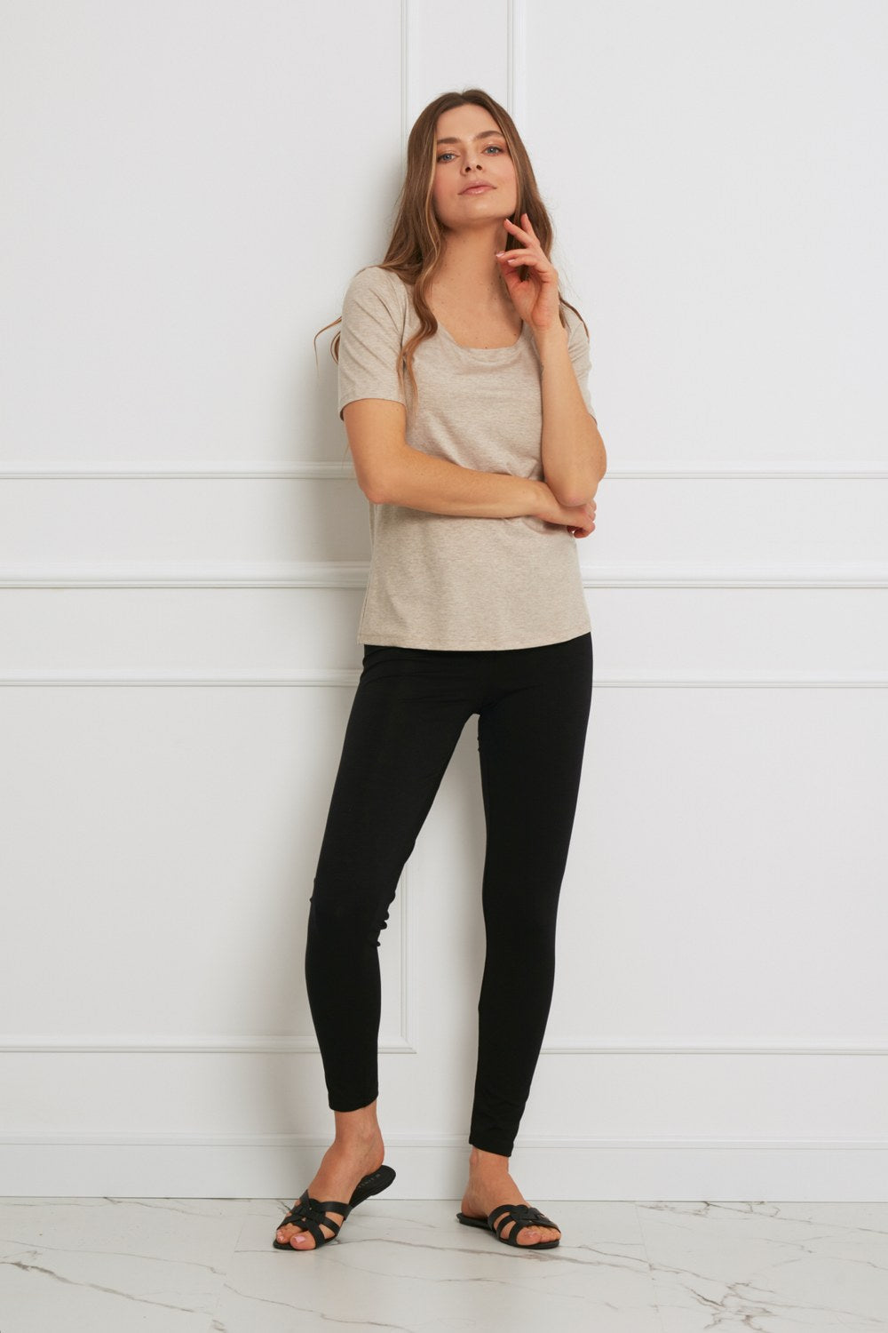 Loungewear legginsy z Tencelu - czarne_3