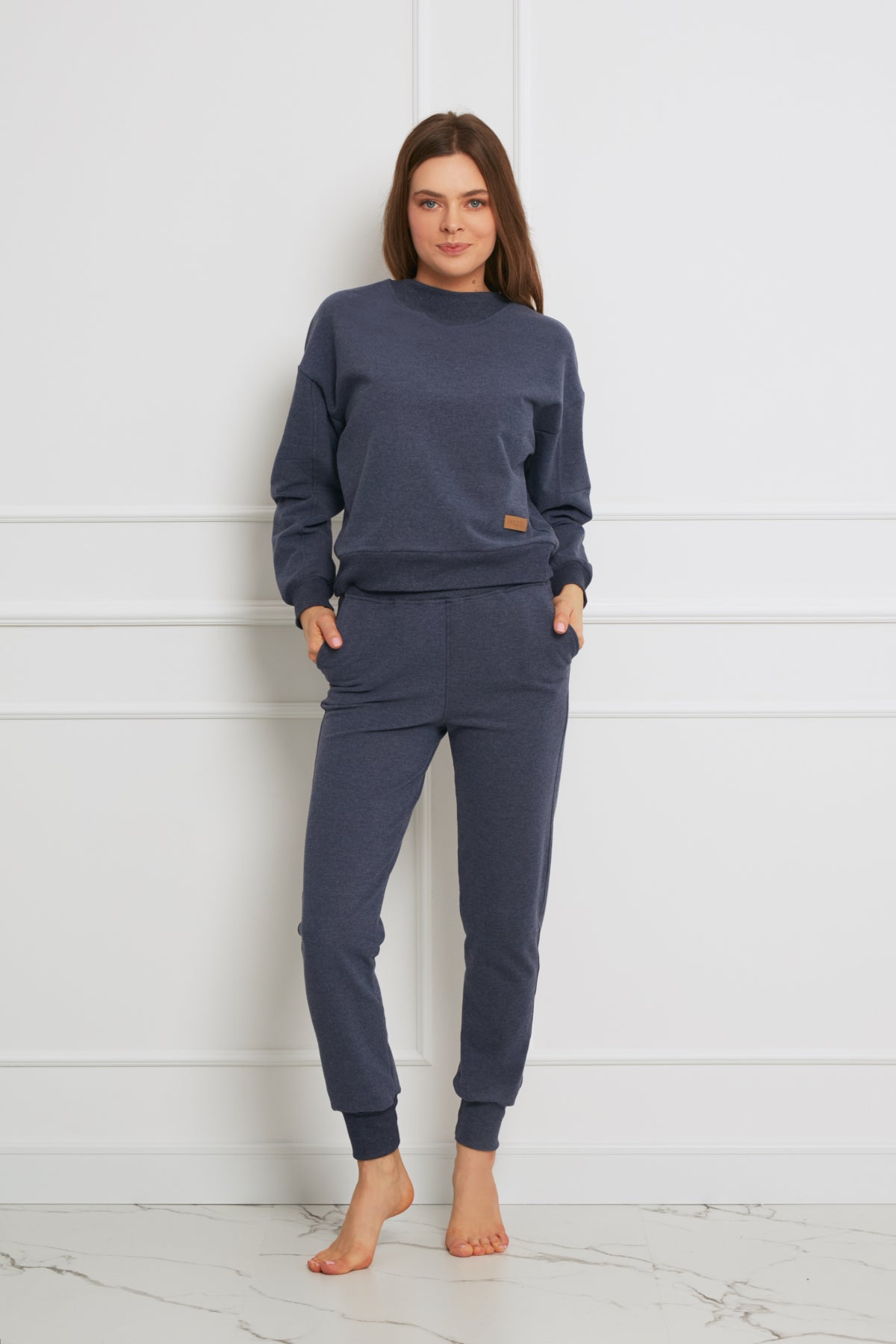 Loungewear sweatpants – denim melange