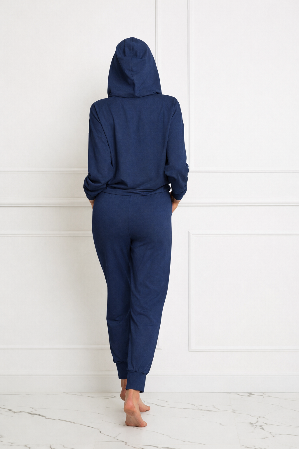 Loungewear lekka bluza z kapturem – ciemny jeans_2