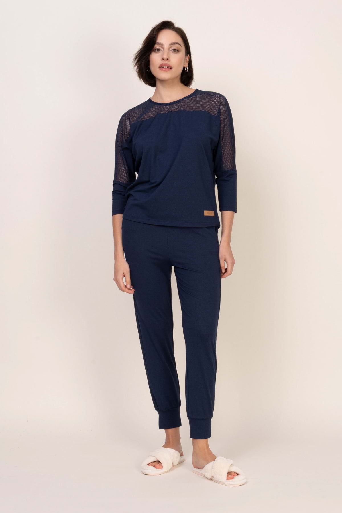 Loungewear viscose homewear trousers – dark denim