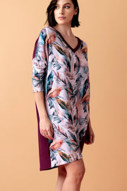 Sonnet luźna koszula nocna z rękawem 3/4 – merlot