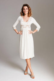 Stars Lace Midi Nightgown – Cream