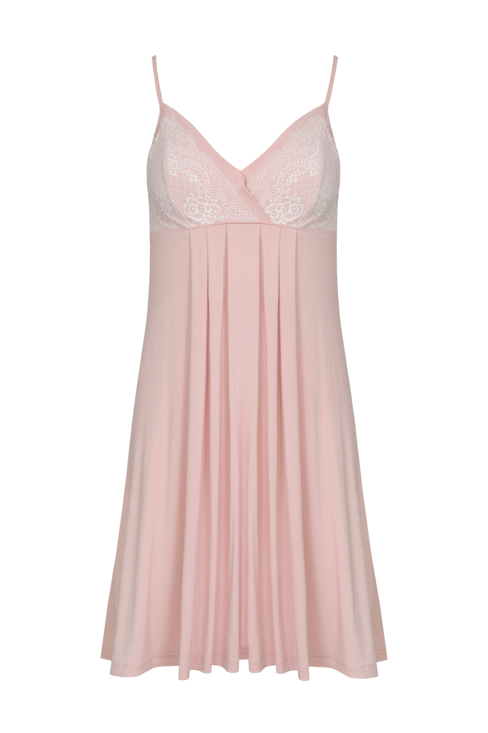 Stars krótka koszulka nocna z zakładkami – brudny róż_3