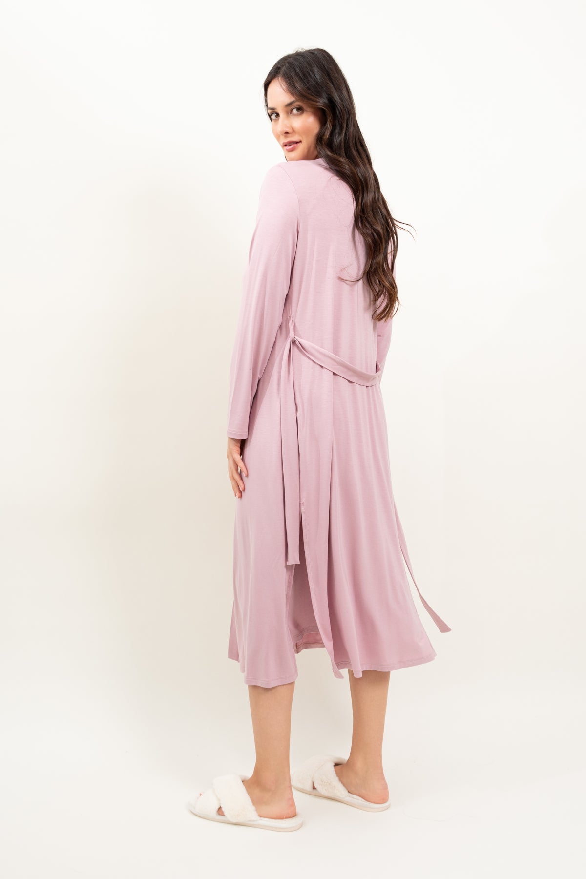 Stars wiskozowy peniuar midi – lila
