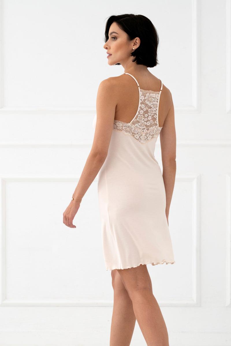 Whisper Lace Back Nightie – Pearl
