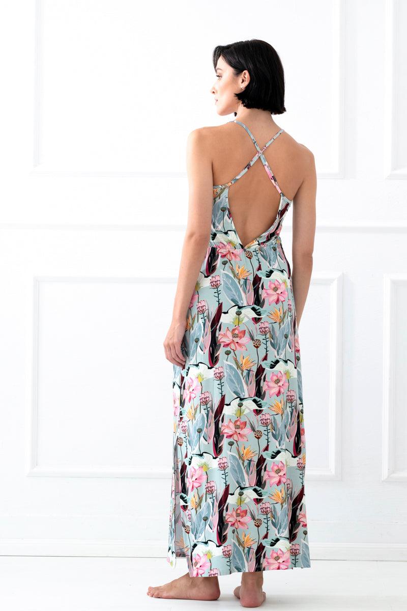 Wildflower long strap dress – floral print