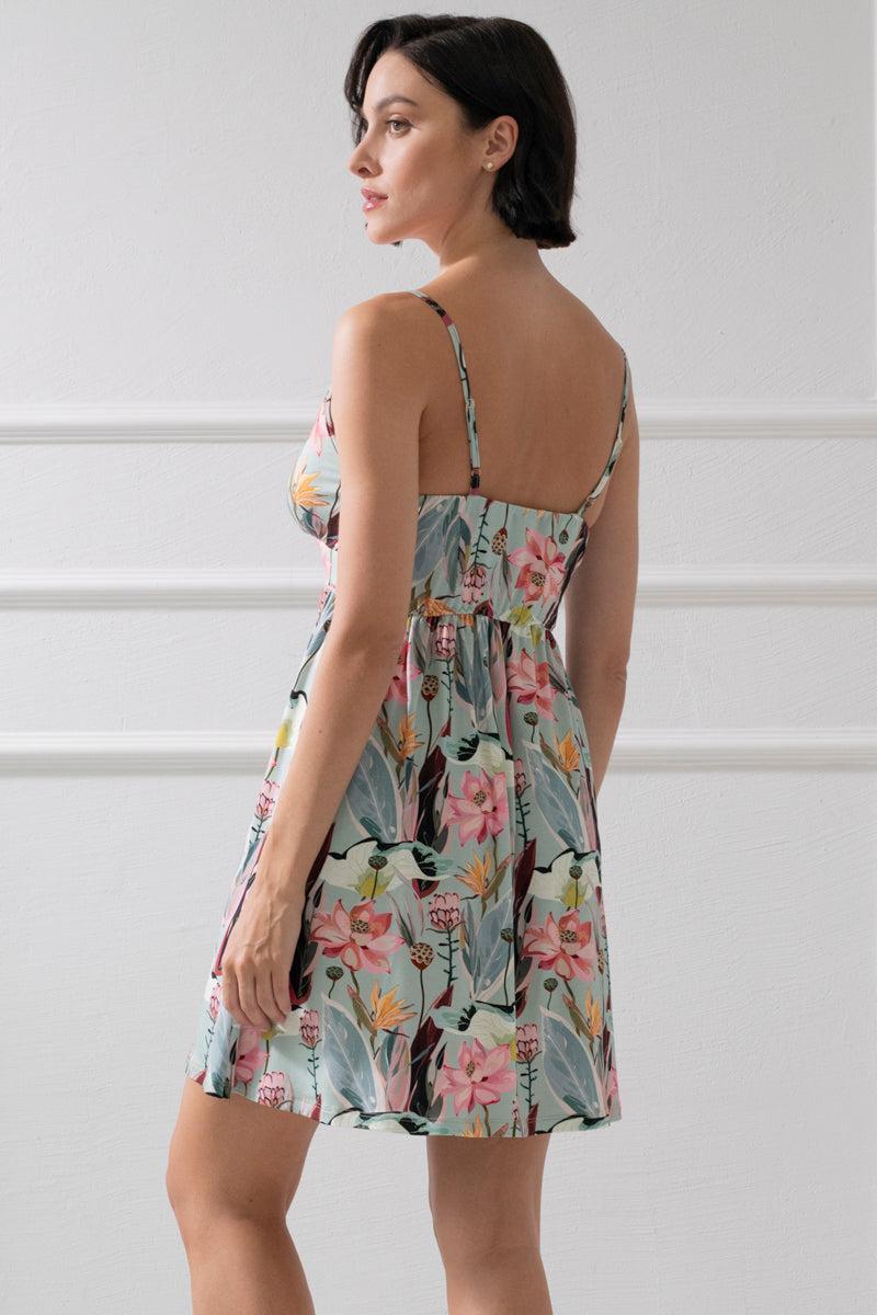 Wildflower mini dress with narrow straps – floral print
